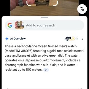 INVICTA TechnoMarine Gold Smartwatch with Green Dial